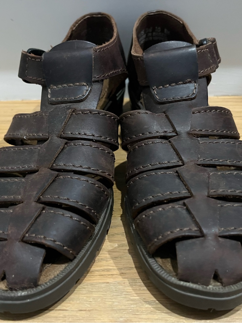 Boss woman shoes Dark Brown Leather Fisherman Sandals